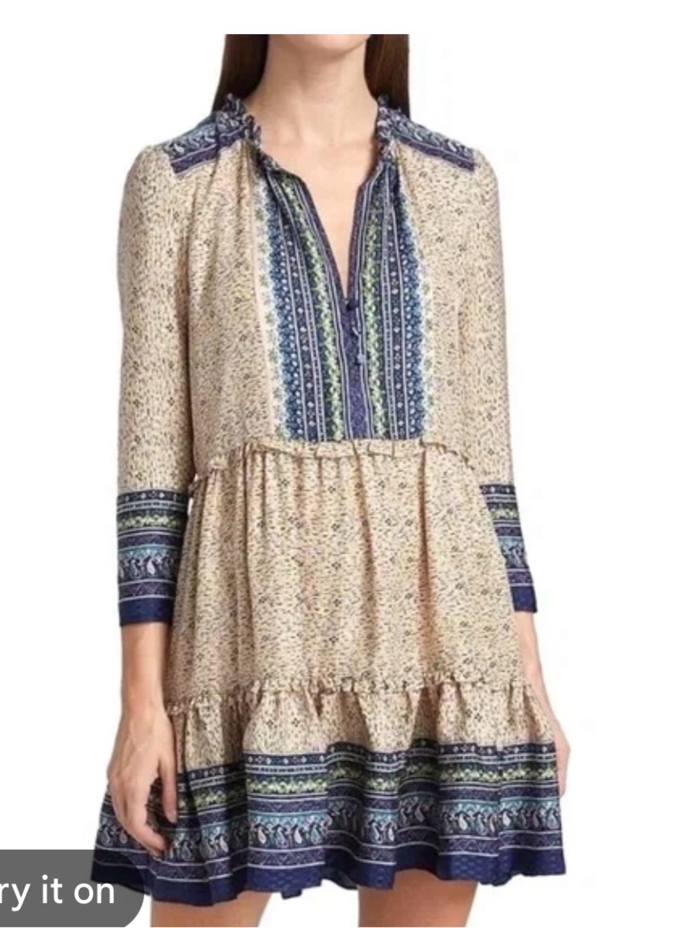 Veronica Beard Lumi Mix Print Dress 100% Silk